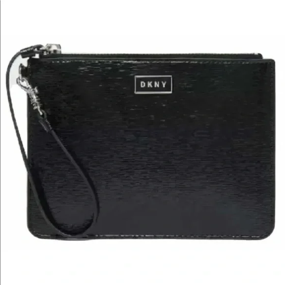 Dkny Bags Nwt Dkny Gigi Wristlet Black Crosshatch Poshmark